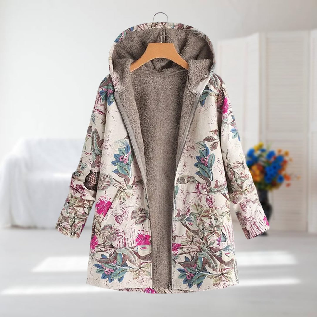 FLORA | Warm, softly lined knitted cardigan parka