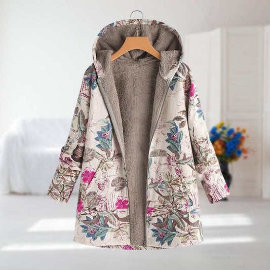 FLORA | Warm, softly lined knitted cardigan parka
